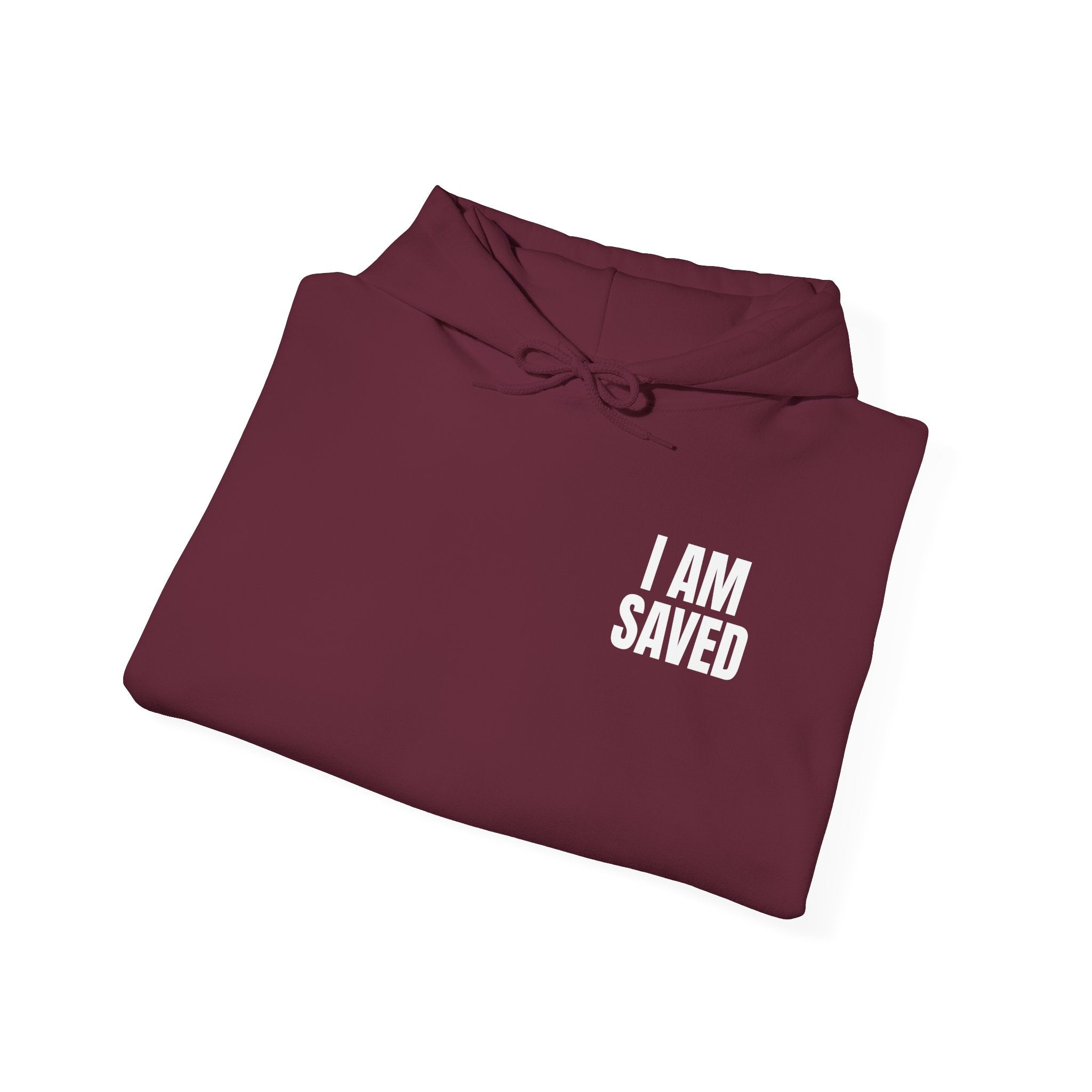 Saved Christian Hoodie — "I Am Saved" Faith Pullover (Ephesians 2:8-9)