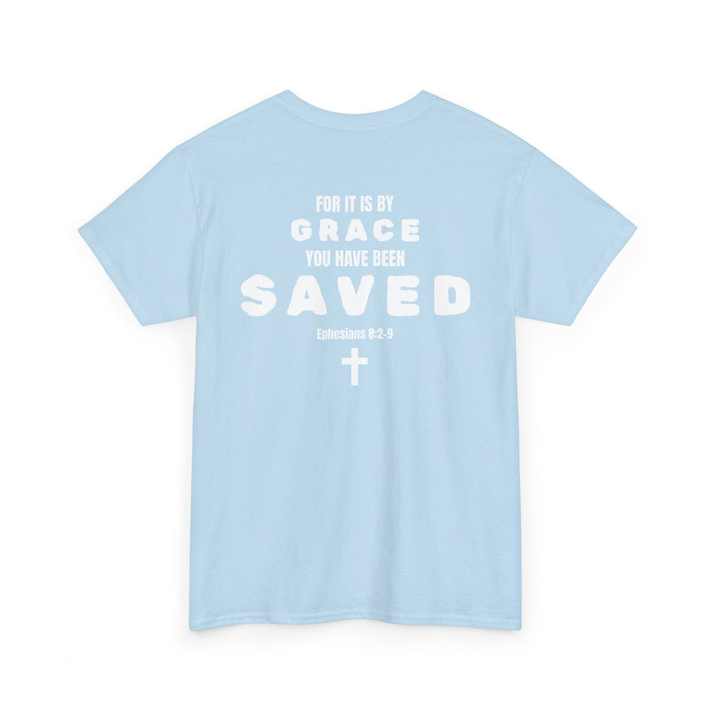 Saved Christian T‑Shirt — “I Am Saved” Bible Verse Tee (Ephesians 2:8)