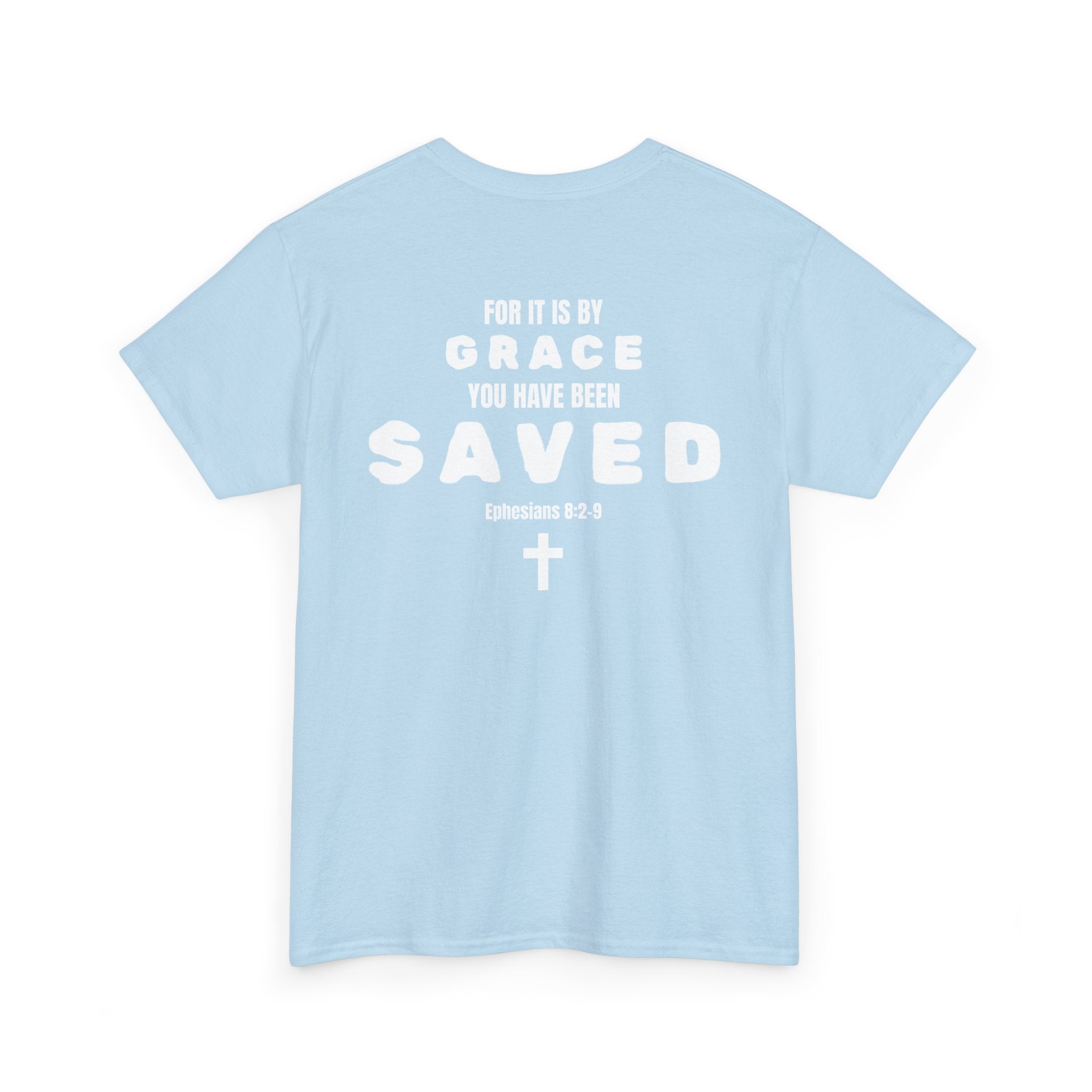 Saved Christian T‑Shirt — “I Am Saved” Bible Verse Tee (Ephesians 2:8)