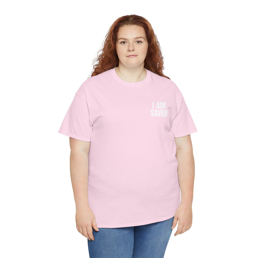 Saved Christian T‑Shirt — “I Am Saved” Bible Verse Tee (Ephesians 2:8)