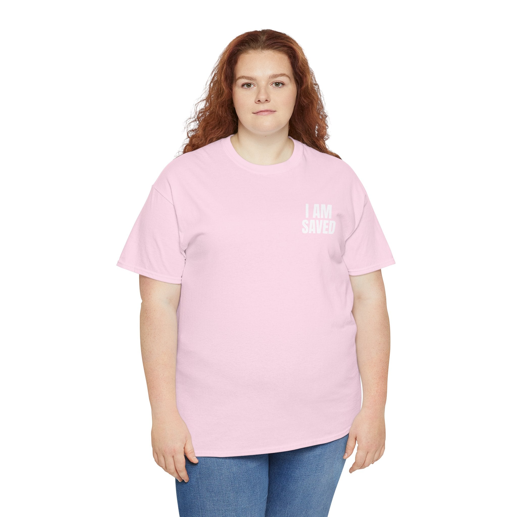 Saved Christian T‑Shirt — “I Am Saved” Bible Verse Tee (Ephesians 2:8)