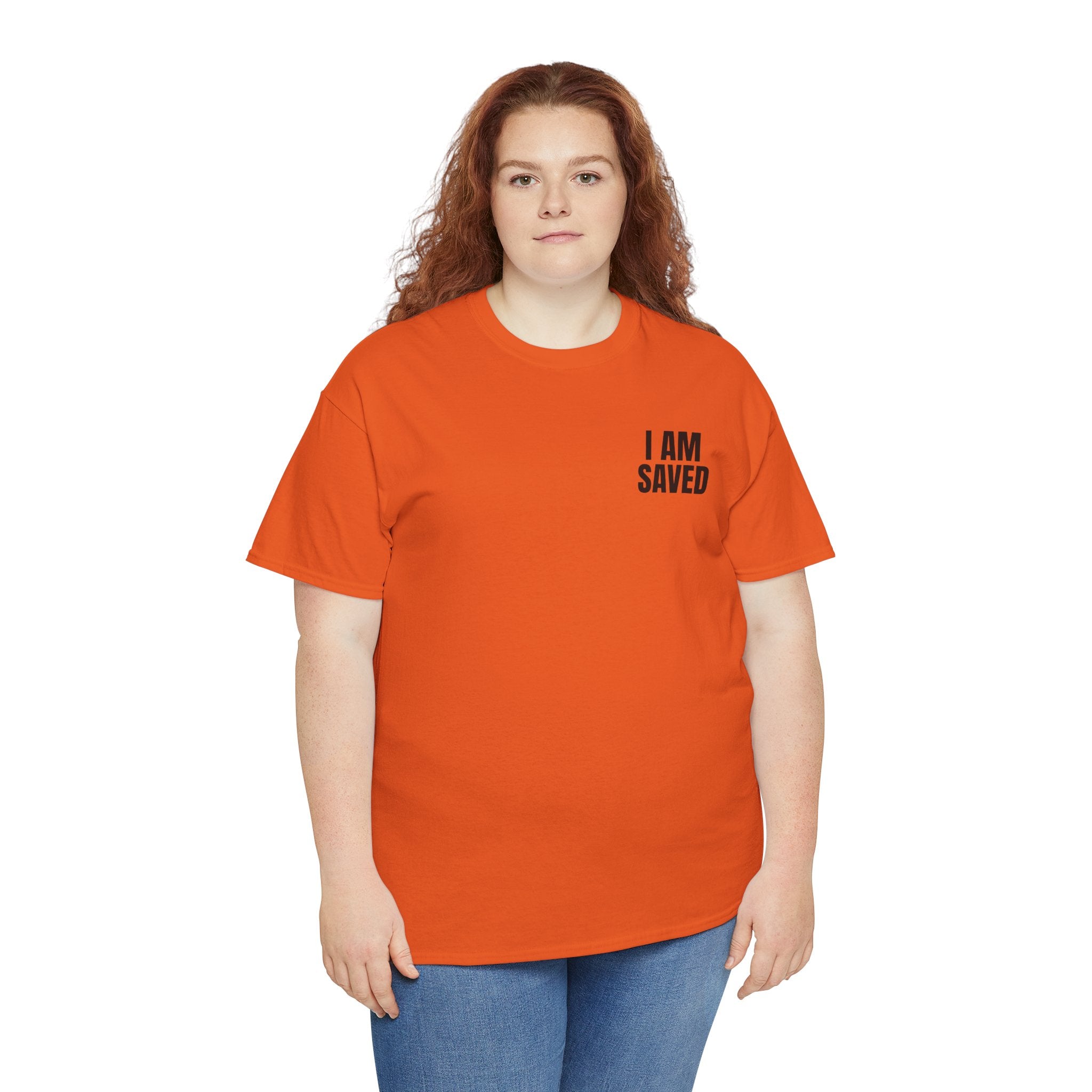 Saved Christian T‑Shirt — “I Am Saved” Bible Verse Tee (Ephesians 2:8)