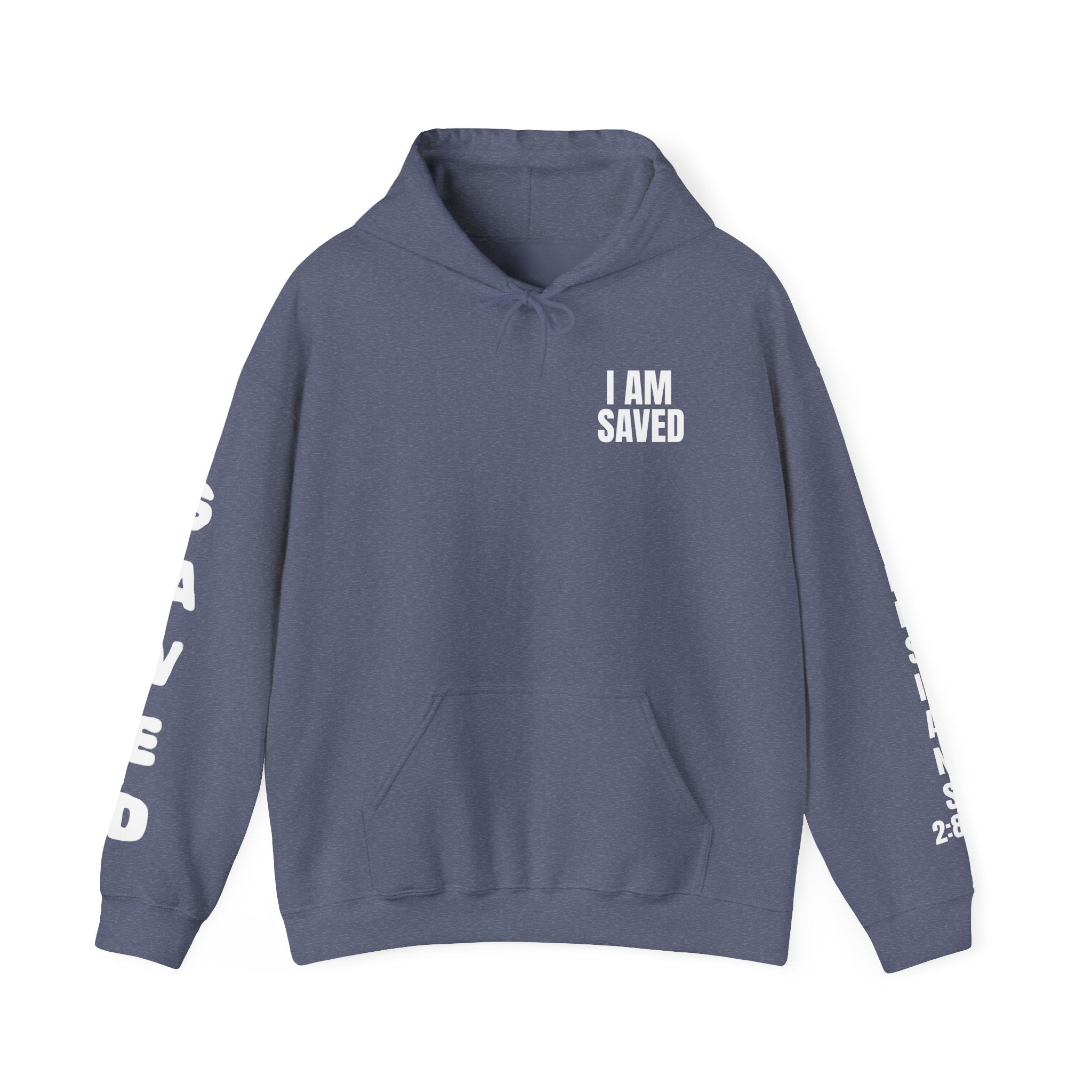 Saved Christian Hoodie — "I Am Saved" Faith Pullover (Ephesians 2:8-9)