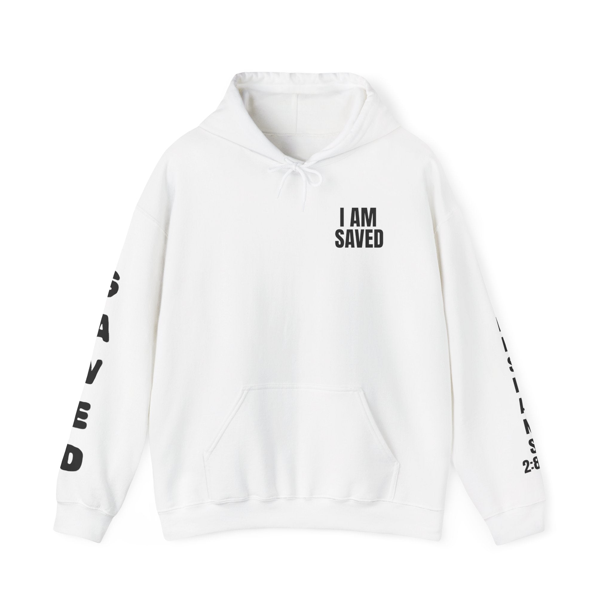 Saved Christian Hoodie — "I Am Saved" Faith Pullover (Ephesians 2:8-9)