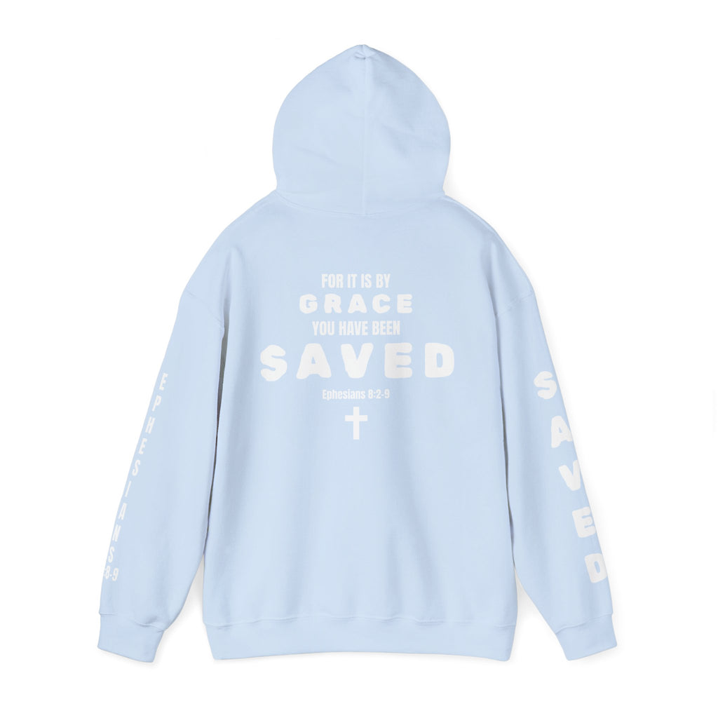 Saved Christian Hoodie — "I Am Saved" Faith Pullover (Ephesians 2:8-9)