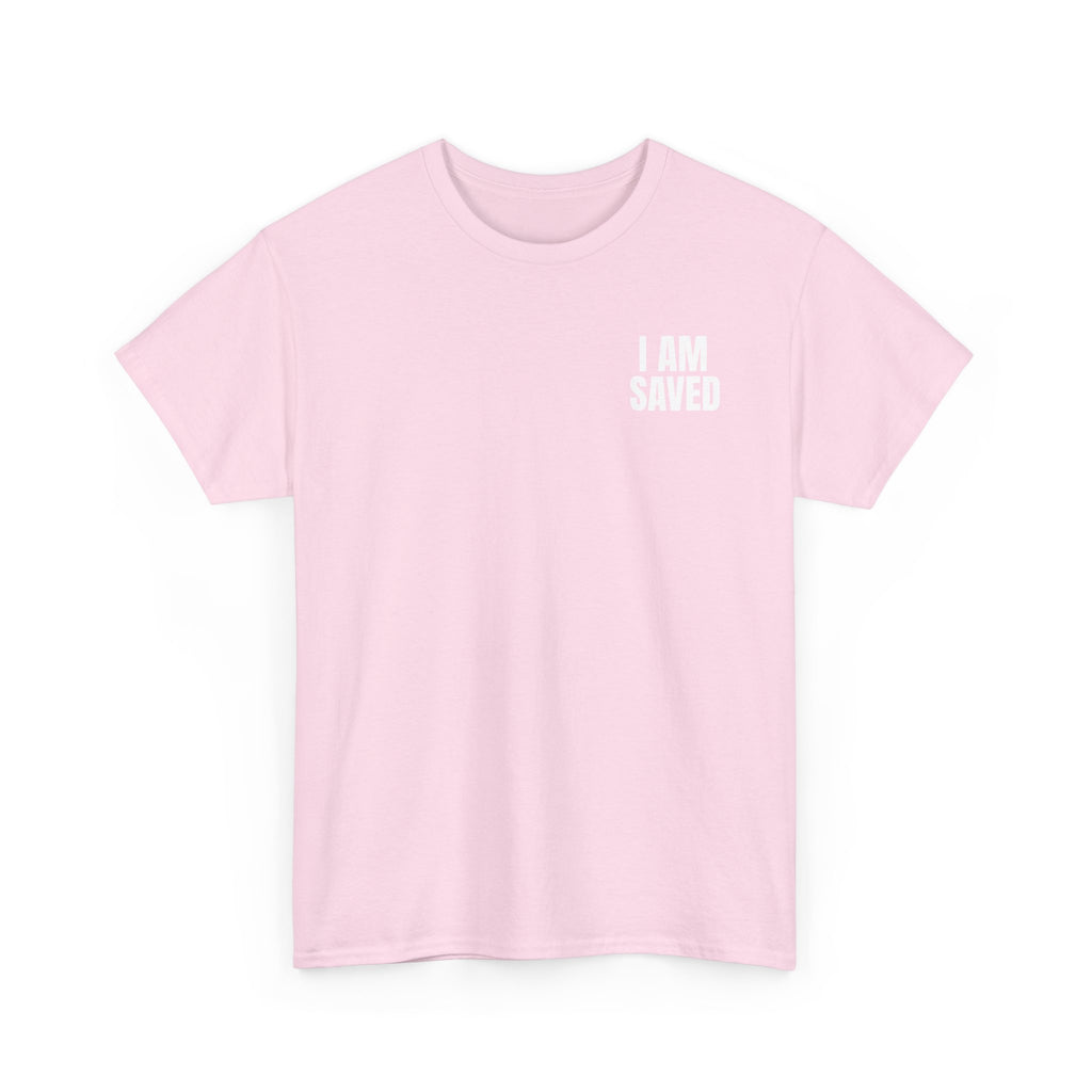 Saved Christian T‑Shirt — “I Am Saved” Bible Verse Tee (Ephesians 2:8)