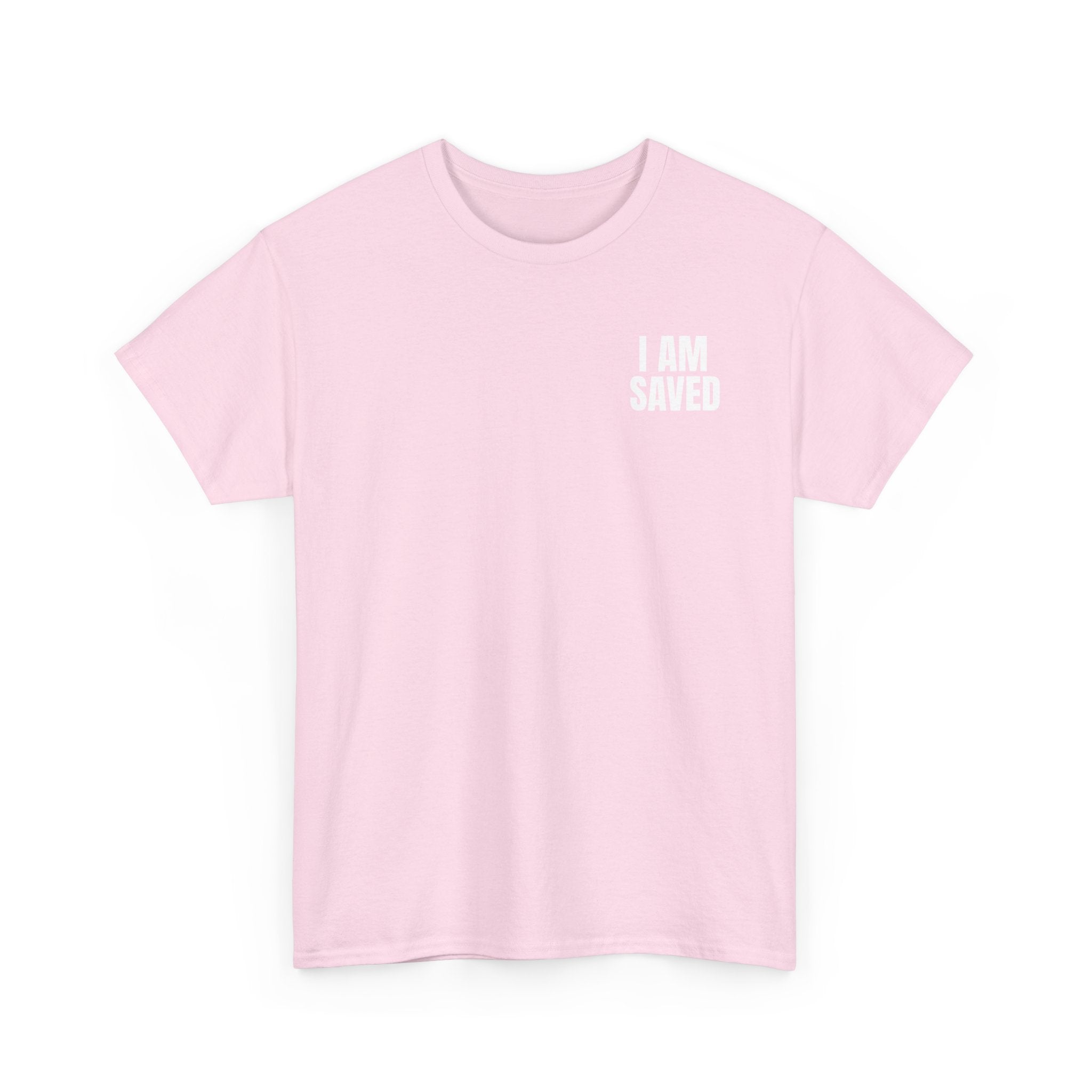 Saved Christian T‑Shirt — “I Am Saved” Bible Verse Tee (Ephesians 2:8)