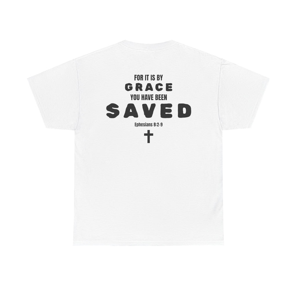 Saved Christian T‑Shirt — “I Am Saved” Bible Verse Tee (Ephesians 2:8)