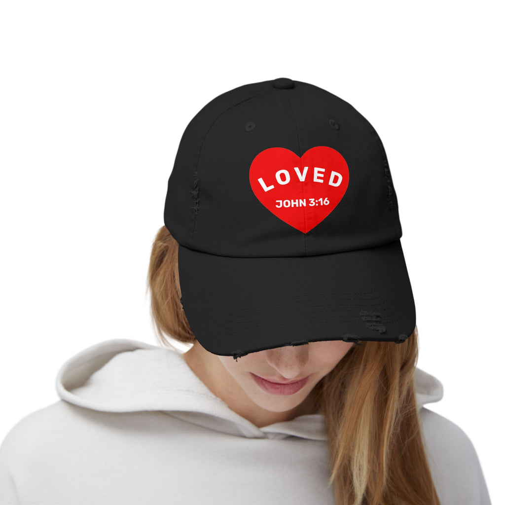 LOVED. Unisex Distressed Hat