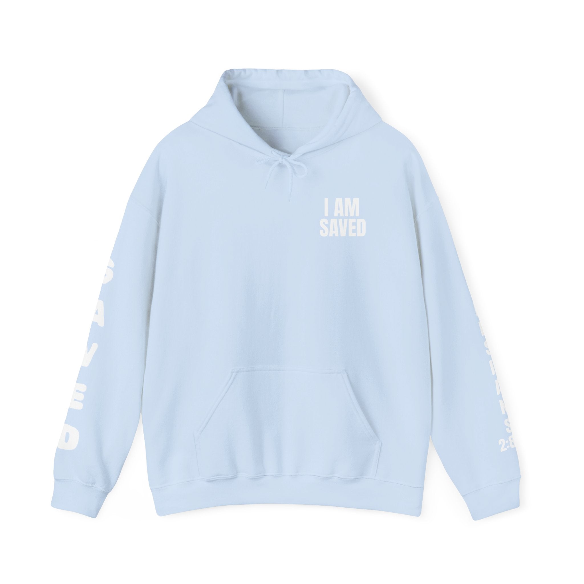 Saved Christian Hoodie — "I Am Saved" Faith Pullover (Ephesians 2:8-9)