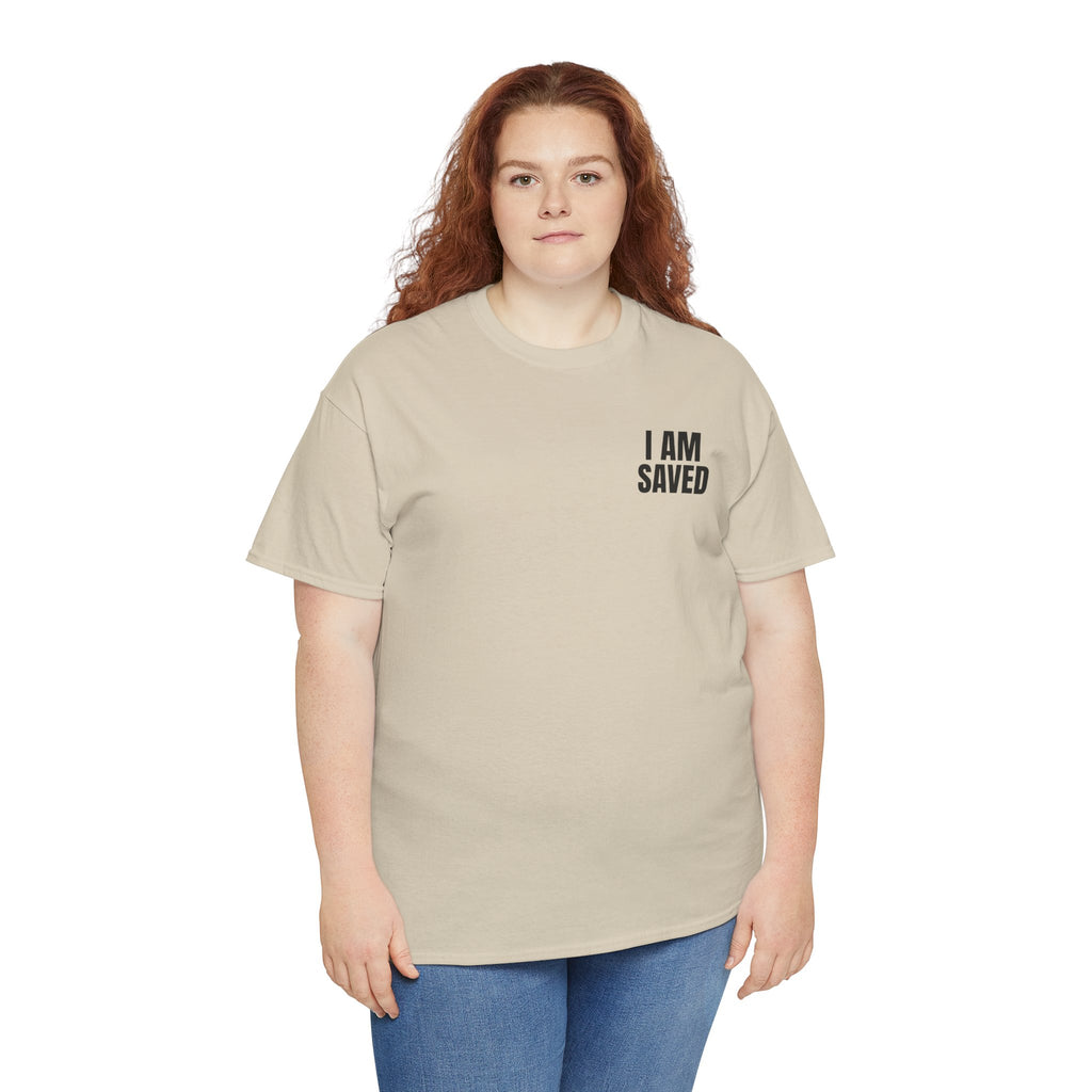 Saved Christian T‑Shirt — “I Am Saved” Bible Verse Tee (Ephesians 2:8)