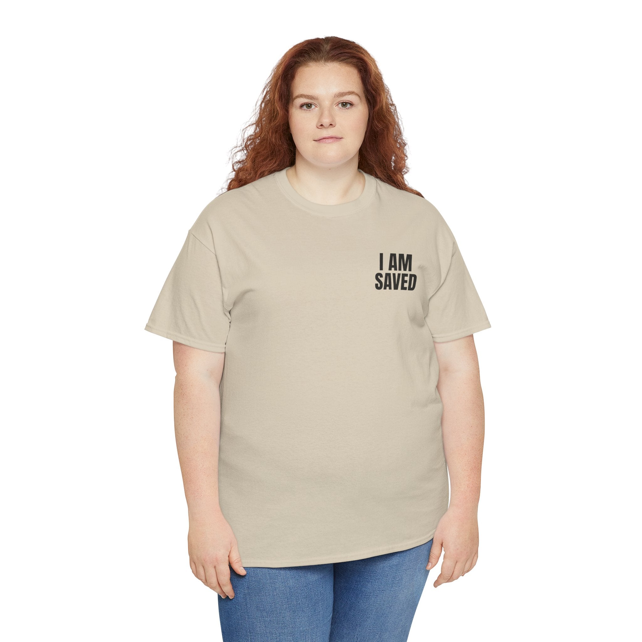 Saved Christian T‑Shirt — “I Am Saved” Bible Verse Tee (Ephesians 2:8)